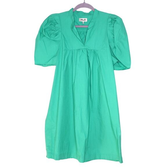 BAUM UND PFERDGARTEN Puff Sleeve Mini Dress Cotton Mint Green Women's 38 / US 8 - Picture 2 of 11